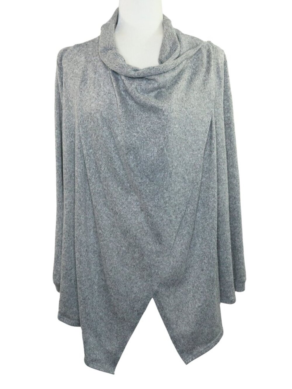 West Loop Heather Gray Wrap Cardigan Sweater